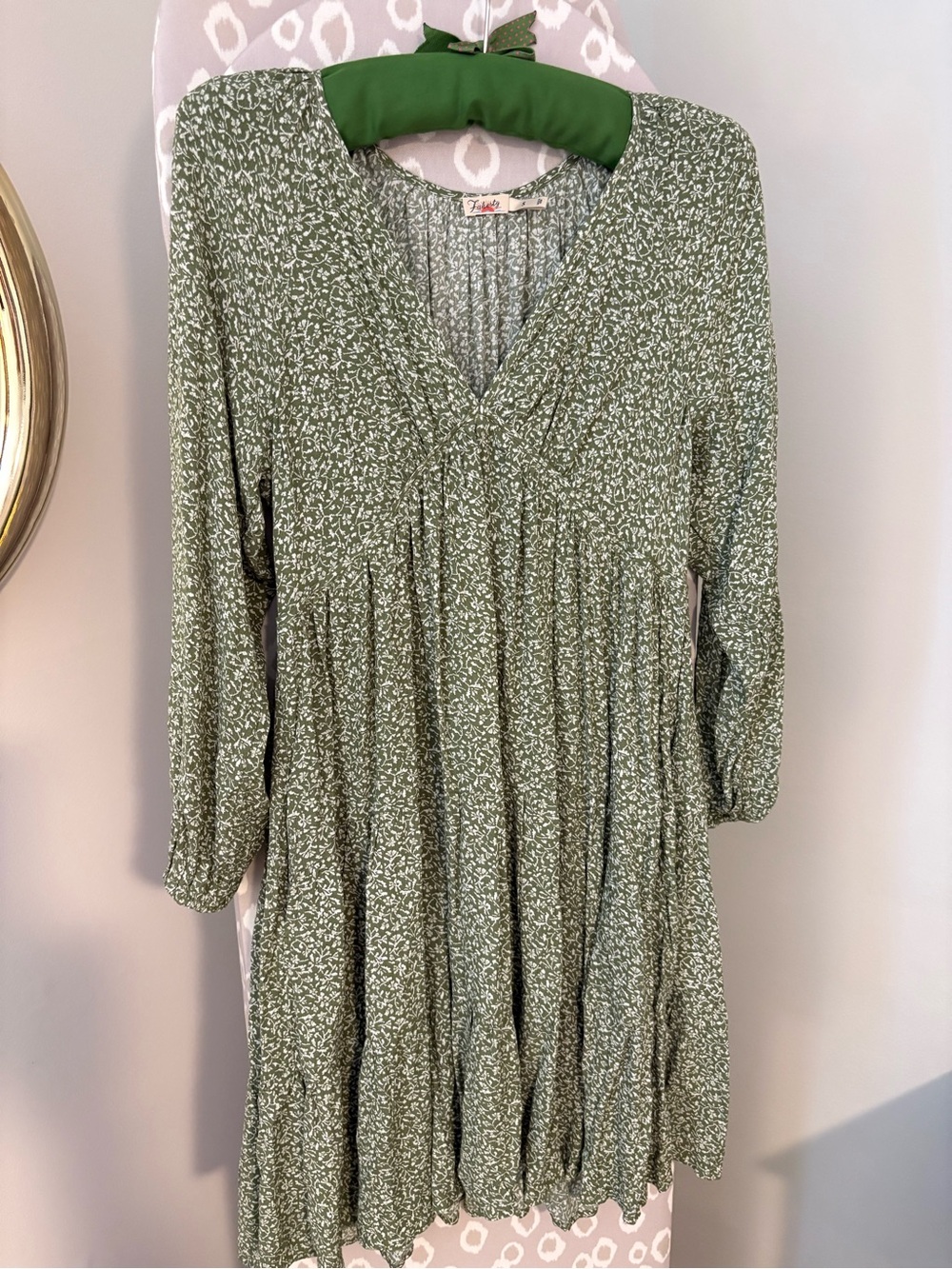 Green Floral V-Neck Tiered Dress from Faherty
